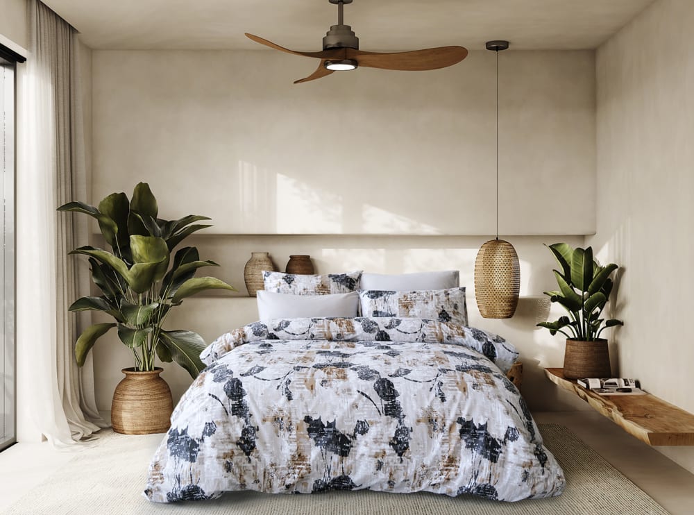 Parure de lit 1 personne 140x200 cm coton imprimé