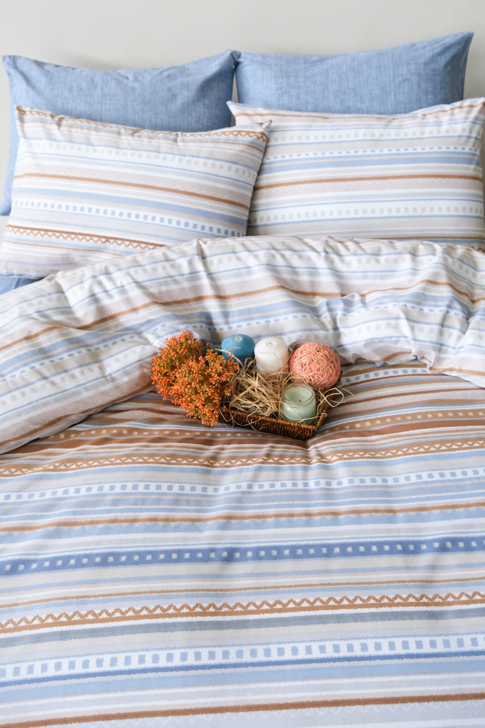 Parure de lit 2 personnes 200x200 cm coton imprimé - Maisons du Monde