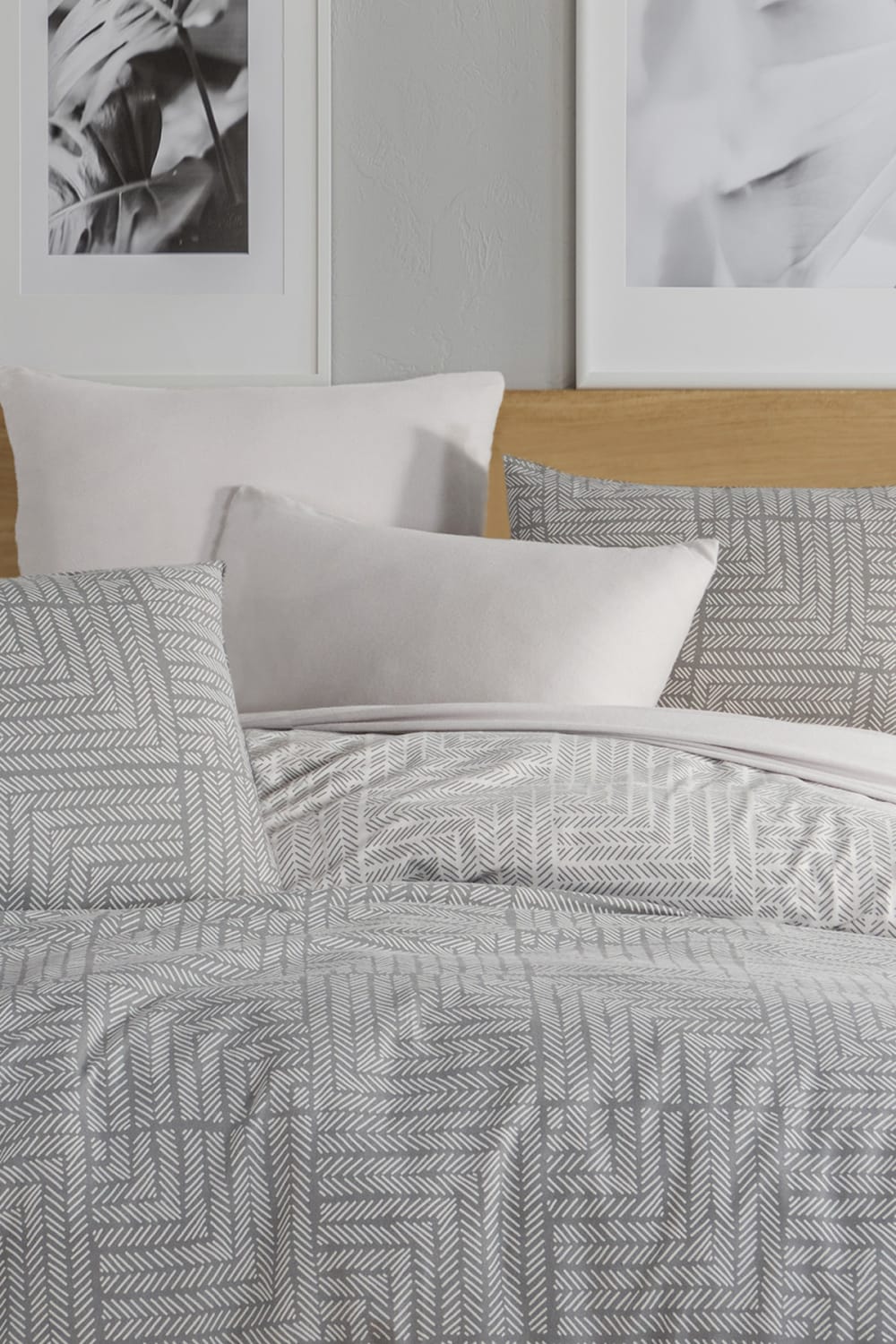 Parure de lit 2 personnes 240x220 cm Flanelle de coton imprimé — vue 3
