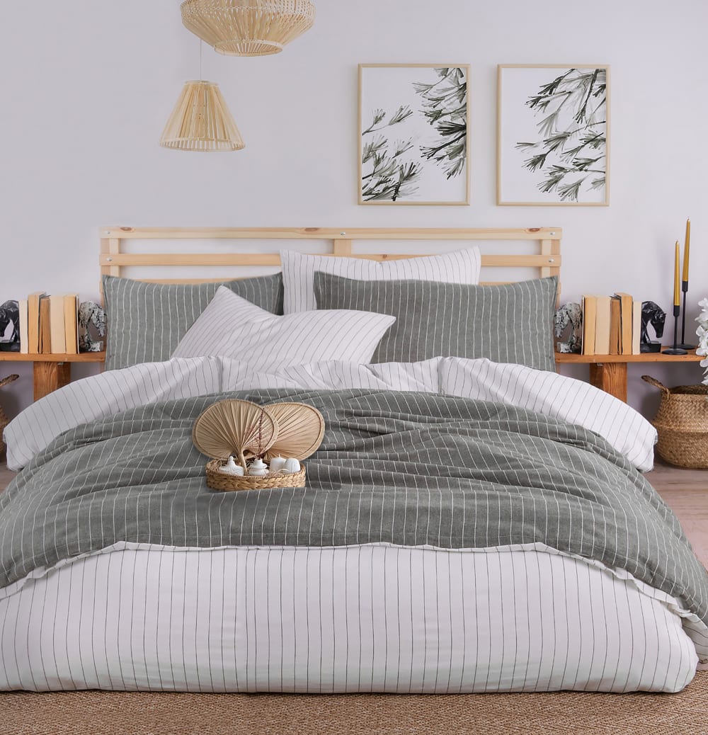 Parure de lit 2 personnes 200x200 cm coton tisse-teint