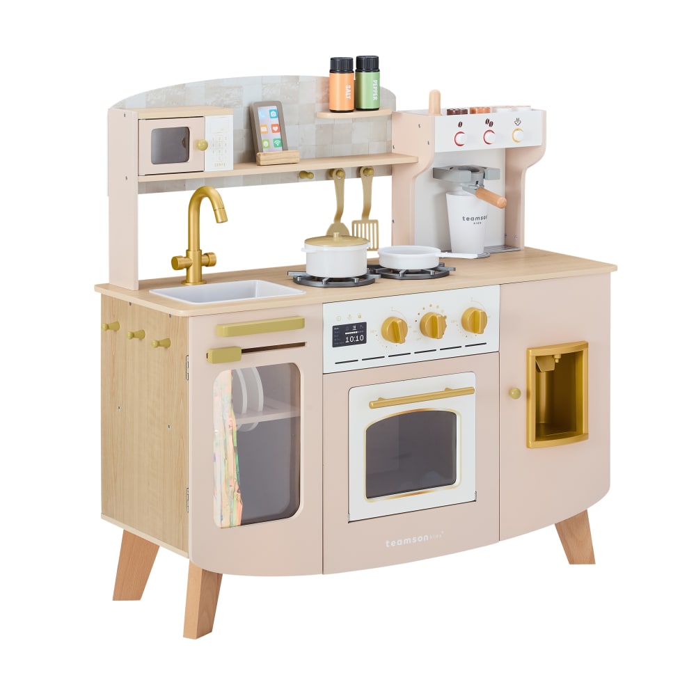 Cuisinette en bois avec machine à café, Beige, 83cm