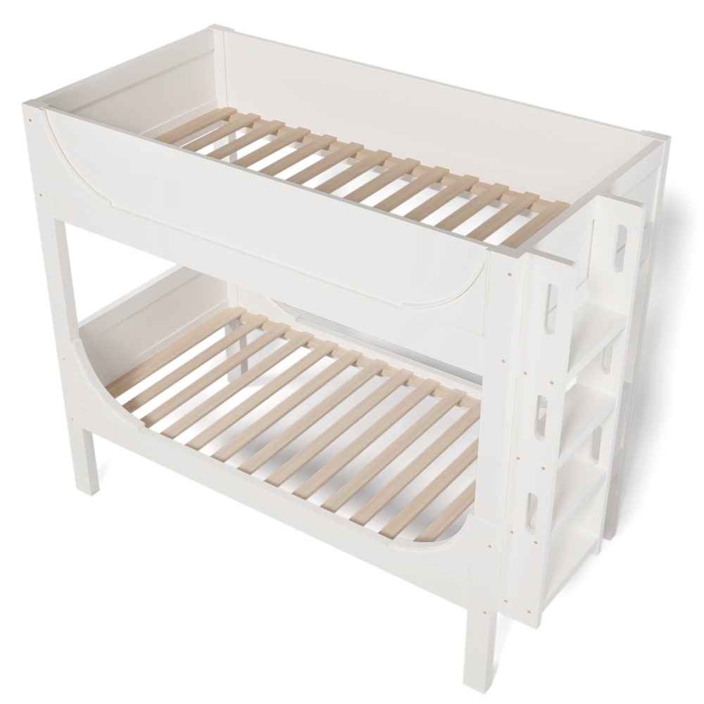 Lit superposé enfant 90x200 cm blanc, bois et mdf