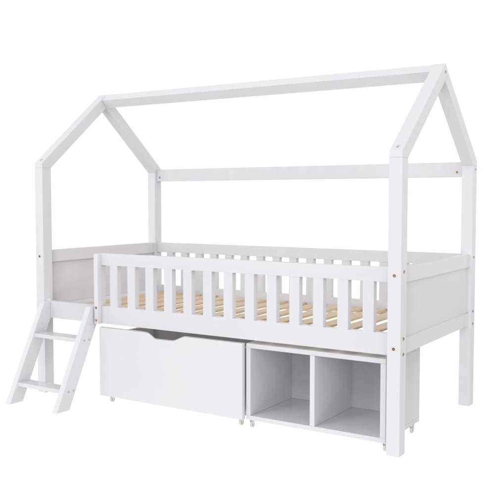 Lit enfant bois blanc - tiroirs