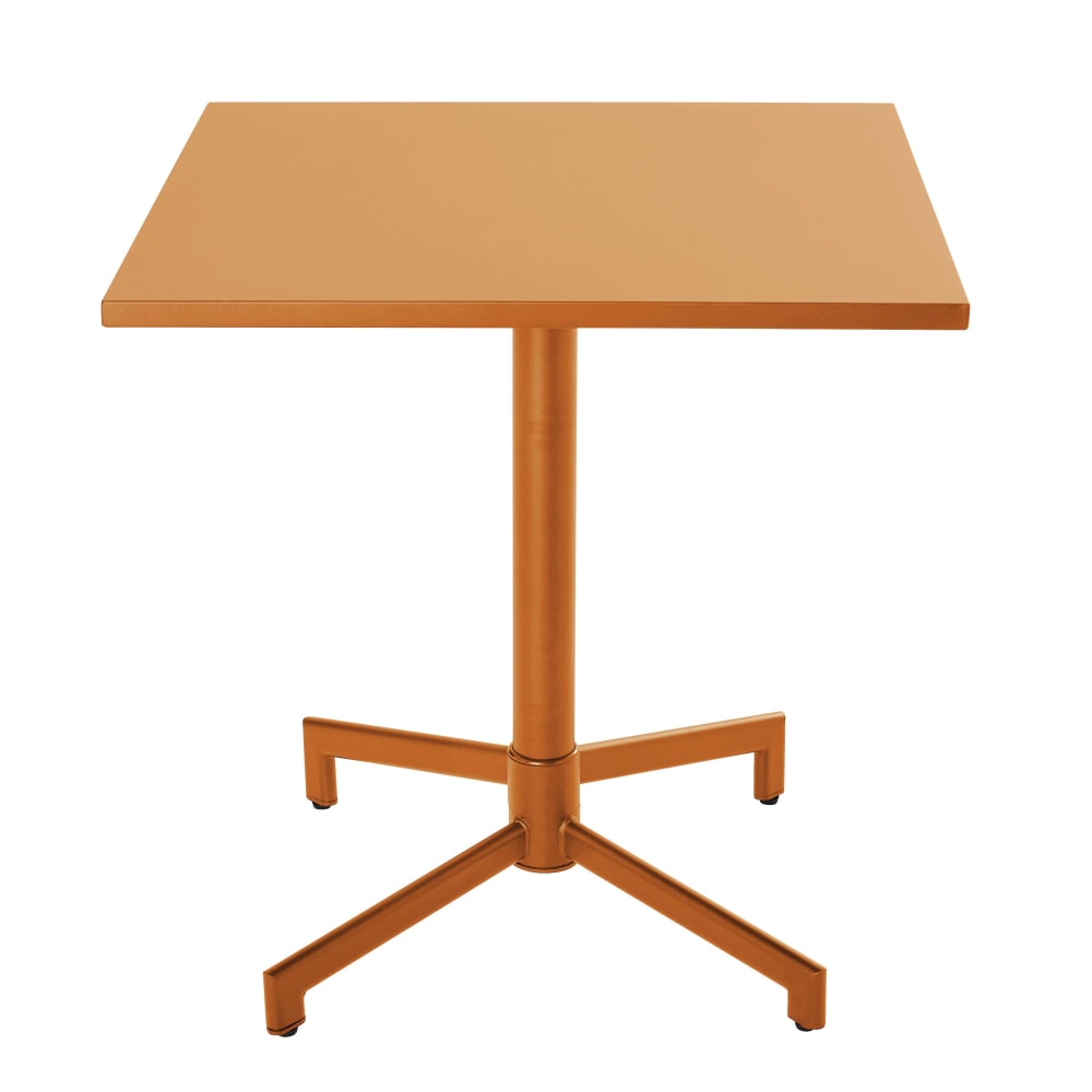 Table de jardin carrée bistrot avec plateau rabattable 70 cm caramel