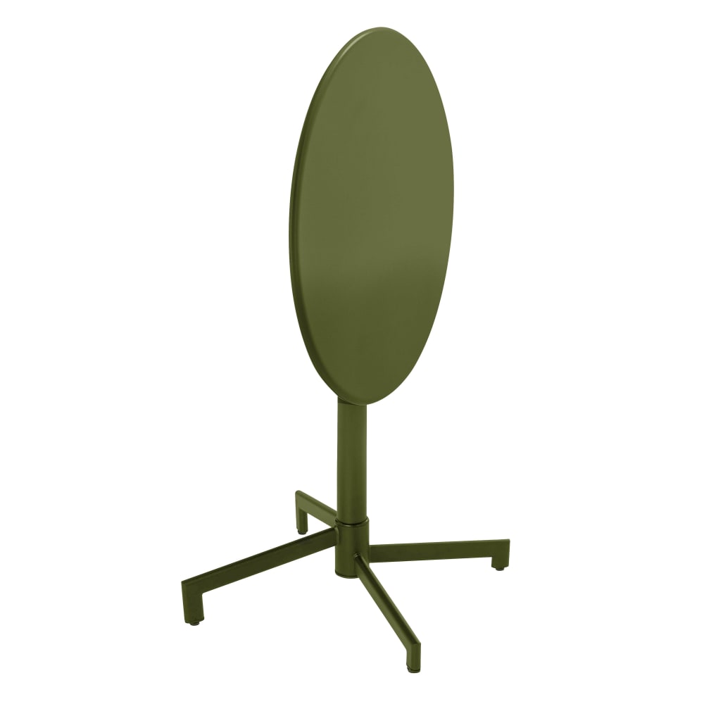 Table de jardin ronde bistrot avec plateau rabattable 70 cm vert kaki