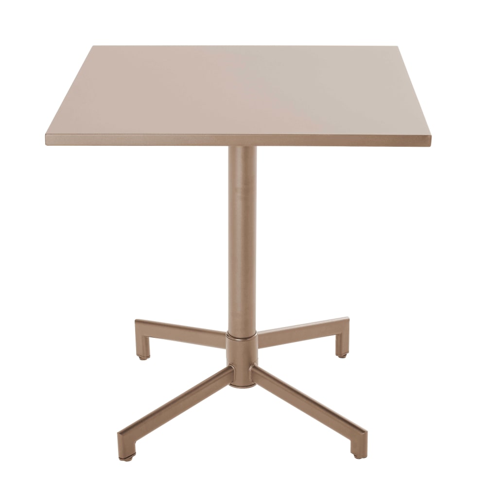 Table de jardin carrée bistrot avec plateau rabattable 70 cm taupe