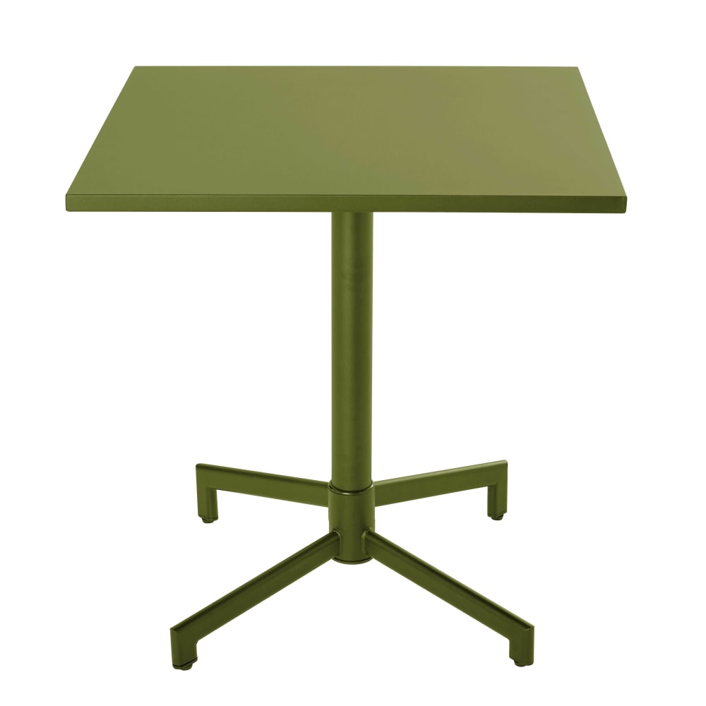 Table de jardin carrée bistrot avec plateau rabattable 70 cm vert kaki