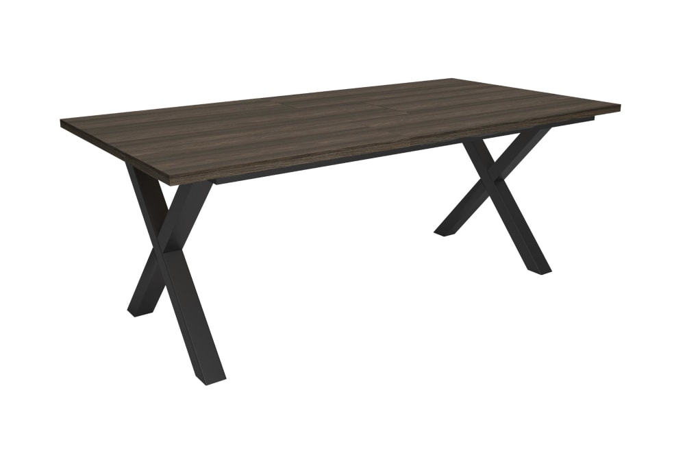 Table à manger effet bois de chêne foncé 194x90x74cm