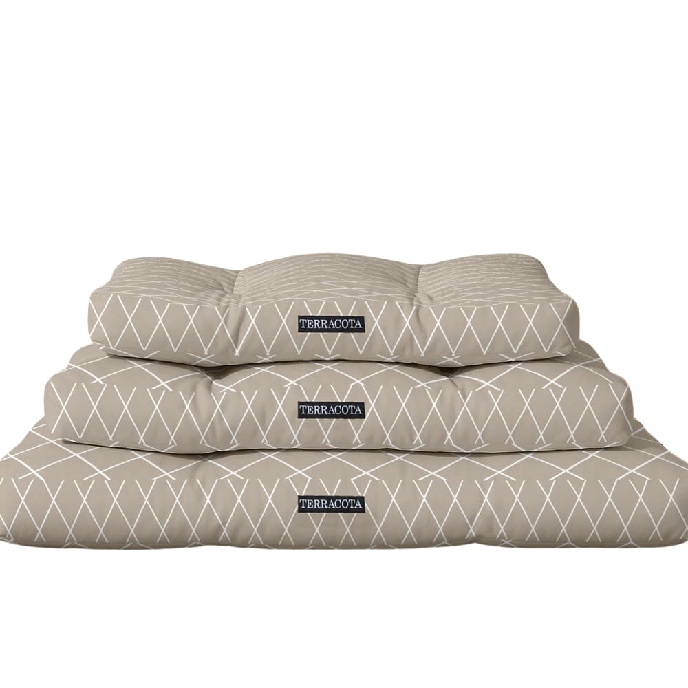 Panier pour chien et chat en coton déperlant beige 75x50x10 cm