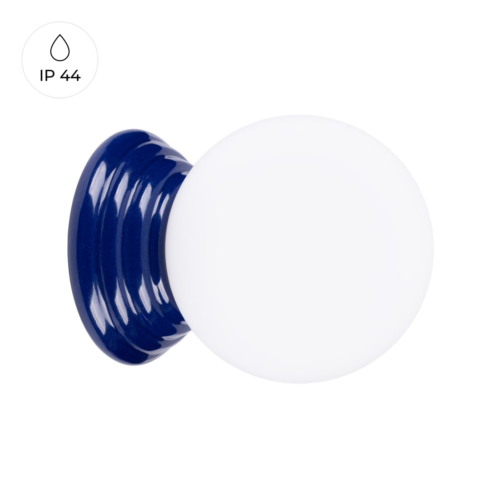 Applique céramique émaillée/verre outremer H 12 cm