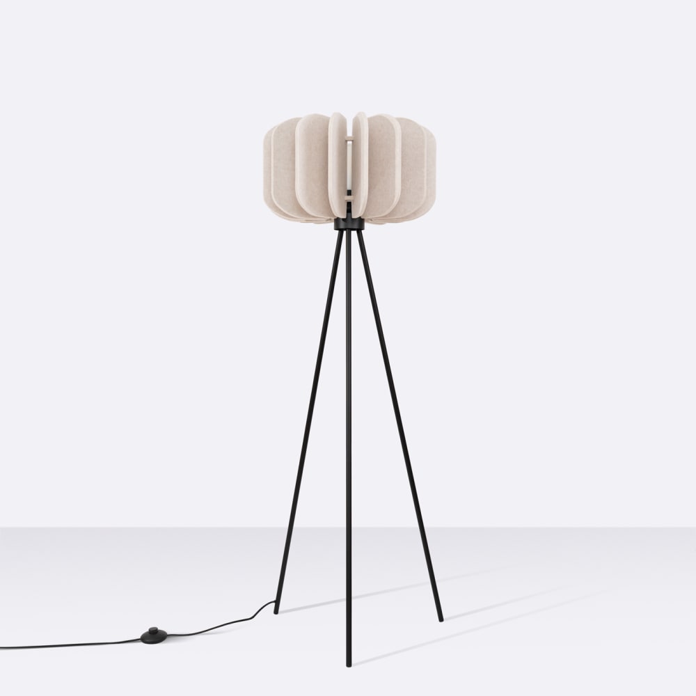 Lampadaire feutre/acier beige/noir h 134 cm — vue 4
