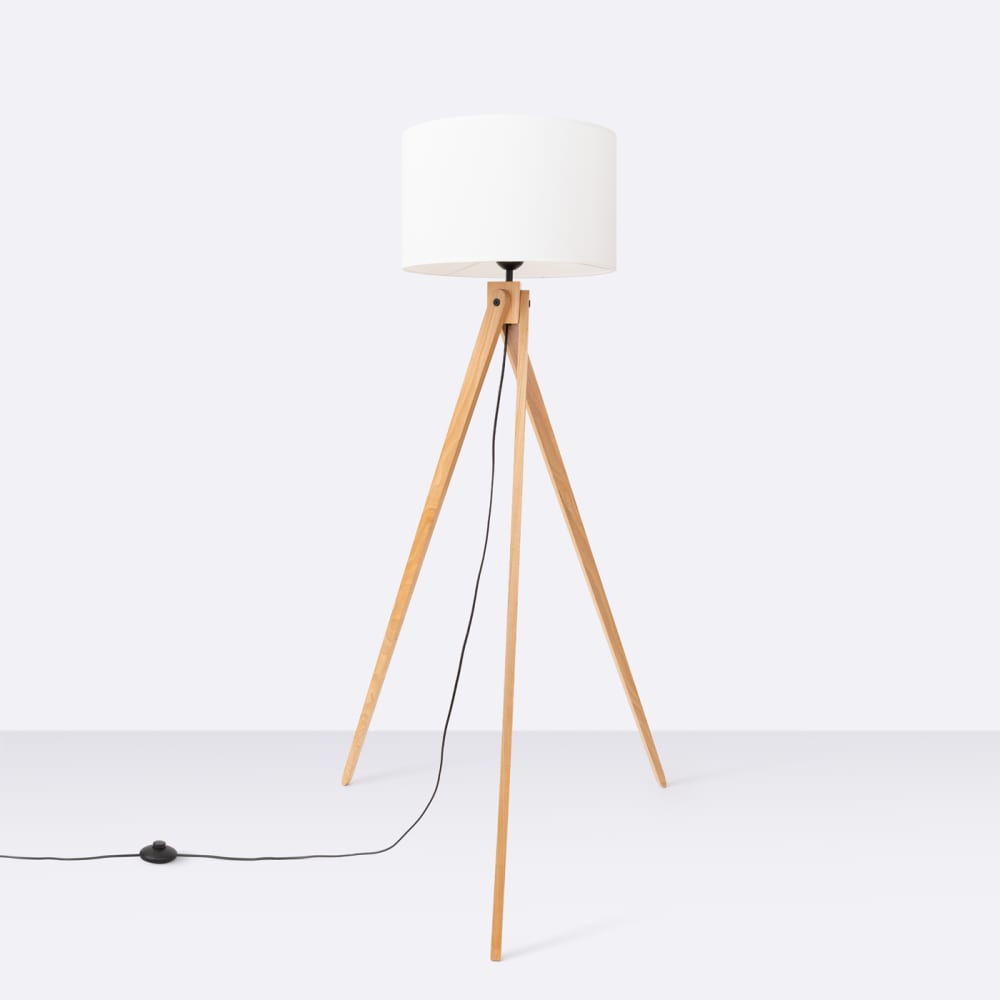 Lampadaire tissu/pvc/bois bois blanc/naturel h 140 cm — vue 4