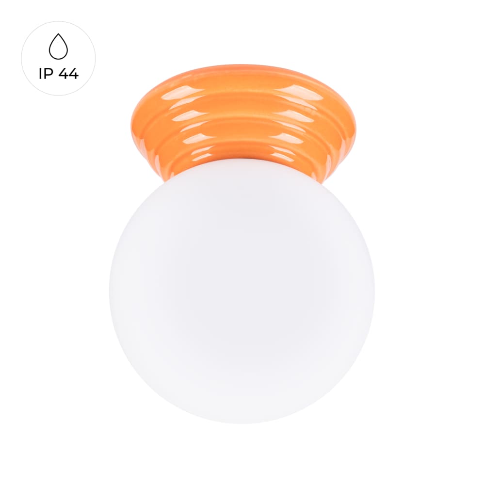 lampara de techo naranja ceramicavidrio vidriado alt 12 cm