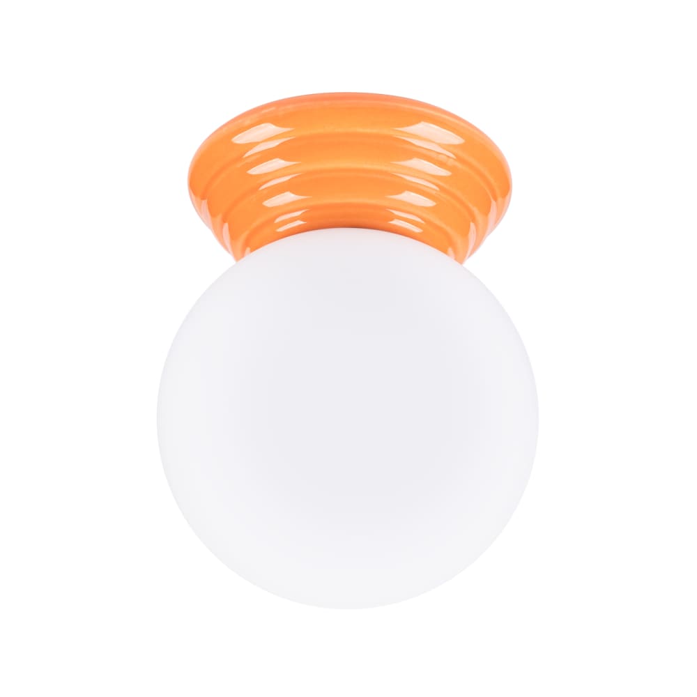 Plafonnier céramique émaillée/verre orange h 12 cm — vue 3