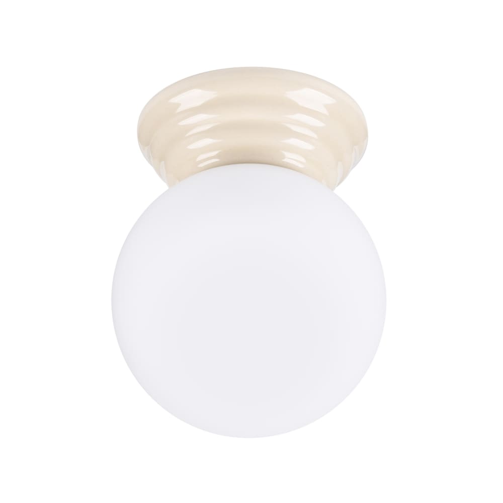 Plafonnier céramique émaillée/verre beige h 12 cm — vue 3
