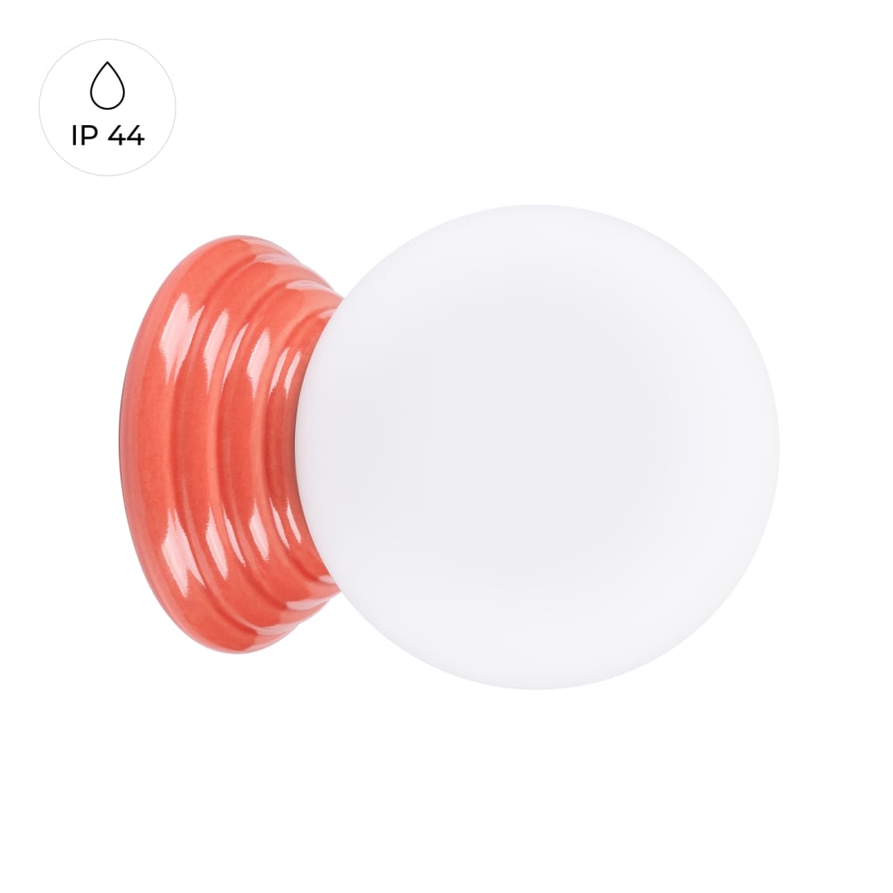 Applique céramique émaillée/verre pêche H 12 cm