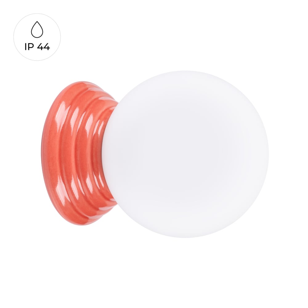 lampara de pared durazno ceramicavidrio vidriado alt 12 cm