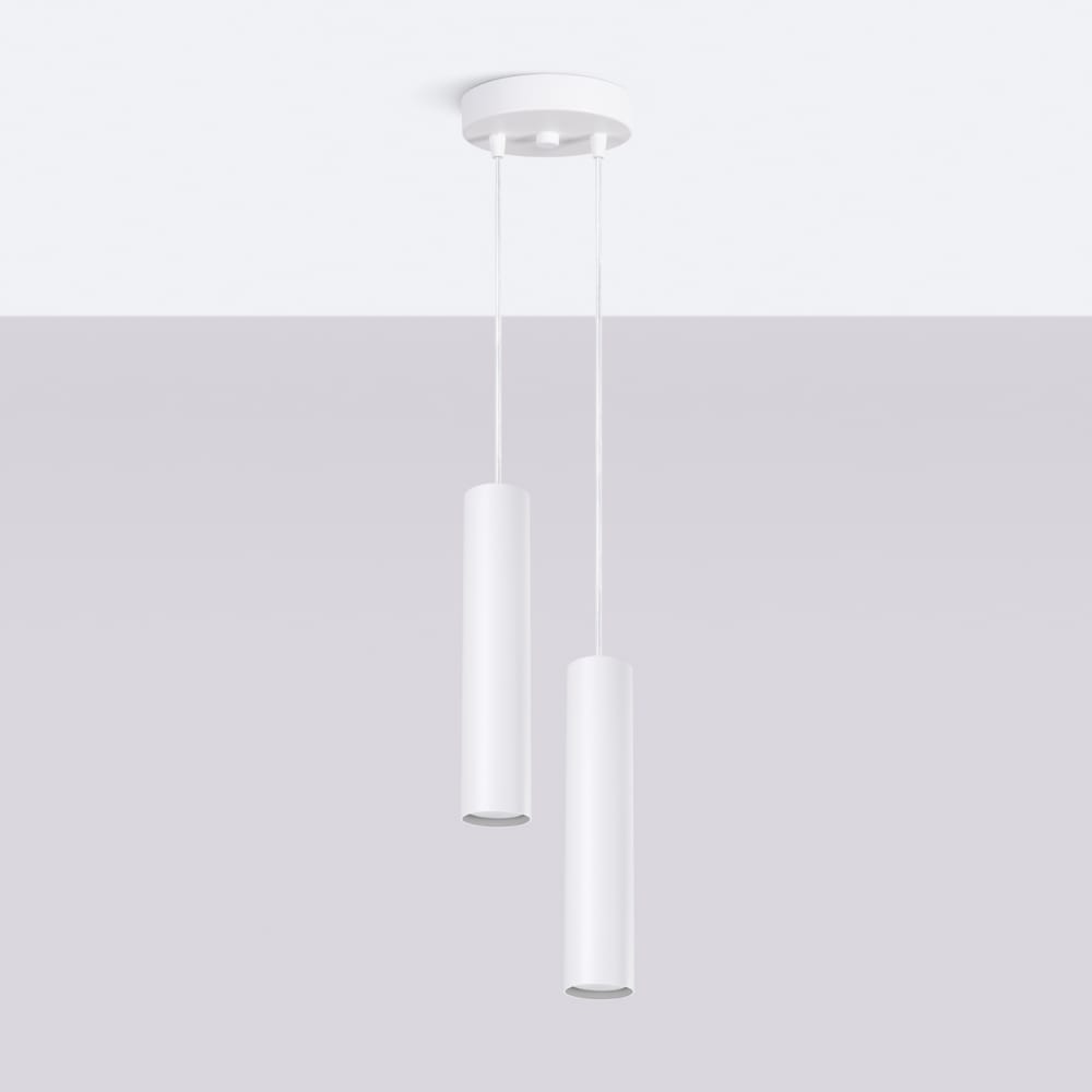 Lampe suspendue acier blanc h 118 cm — vue 4