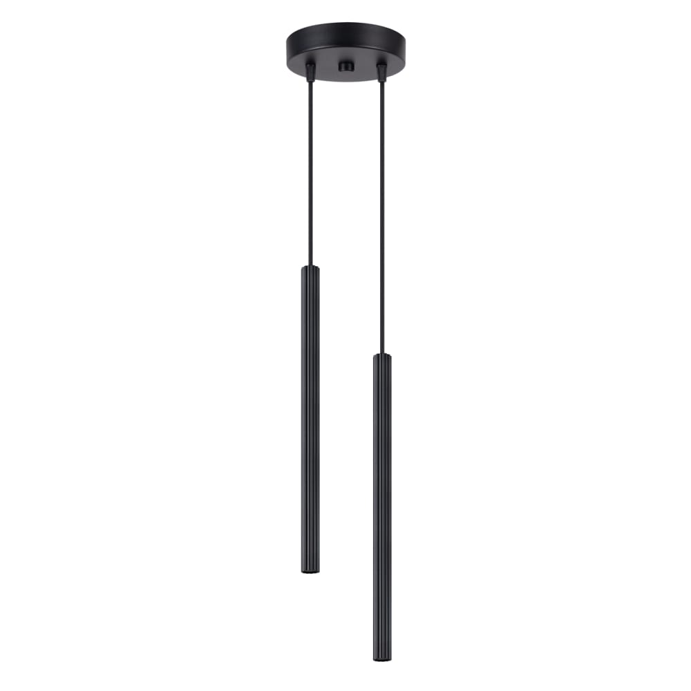 Lampe suspendue acier noir H 118 cm
