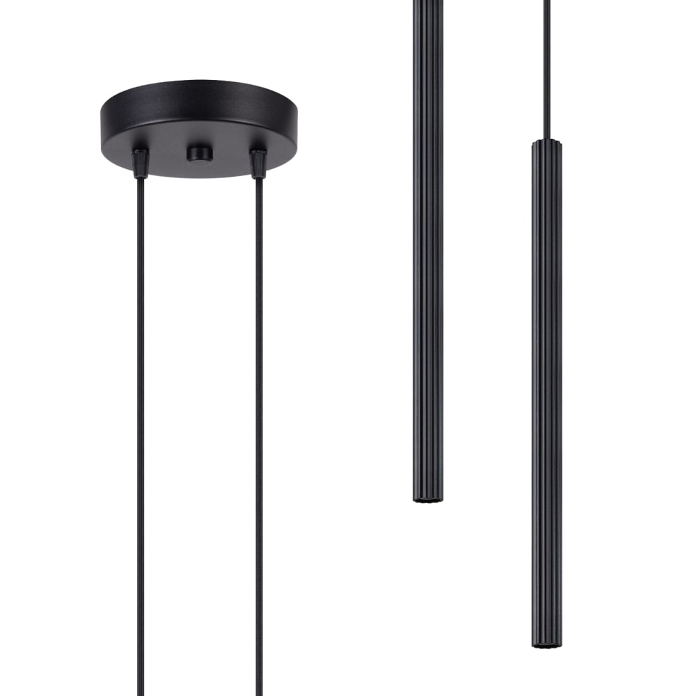 Lampe suspendue acier noir h 118 cm — vue 3