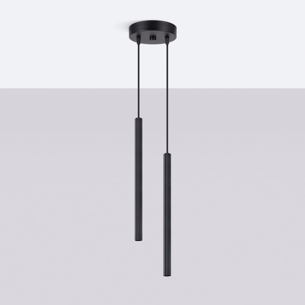 Lampe suspendue acier noir h 118 cm — vue 4