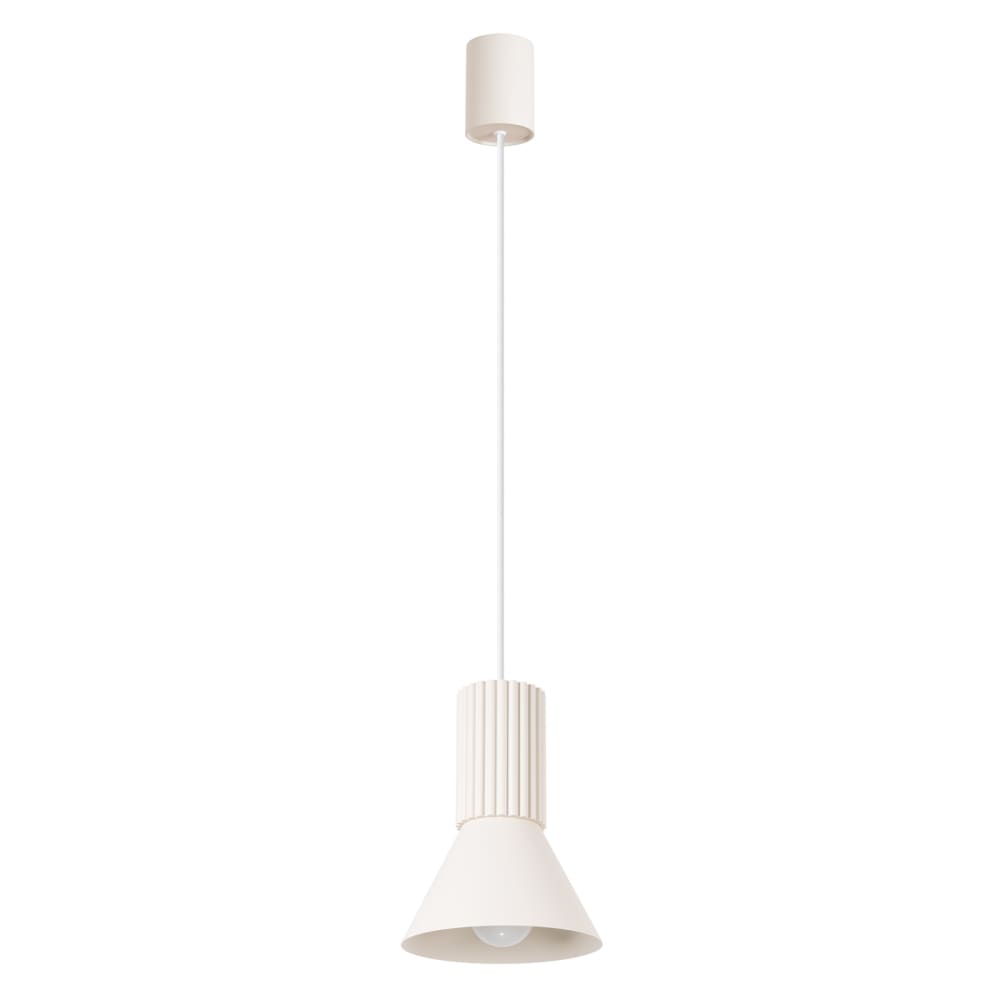 Lampe suspendue acier/aluminium beige H 120 cm