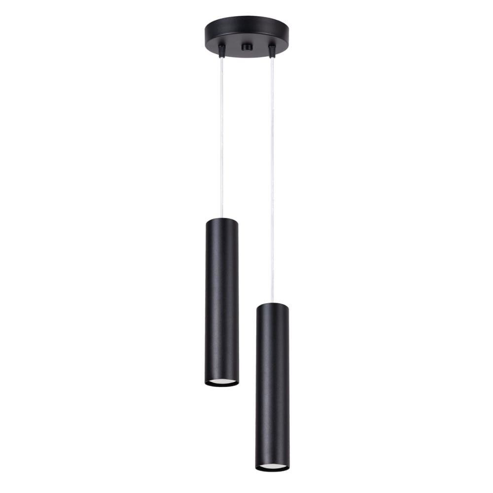 Lampe suspendue acier noir H 118 cm