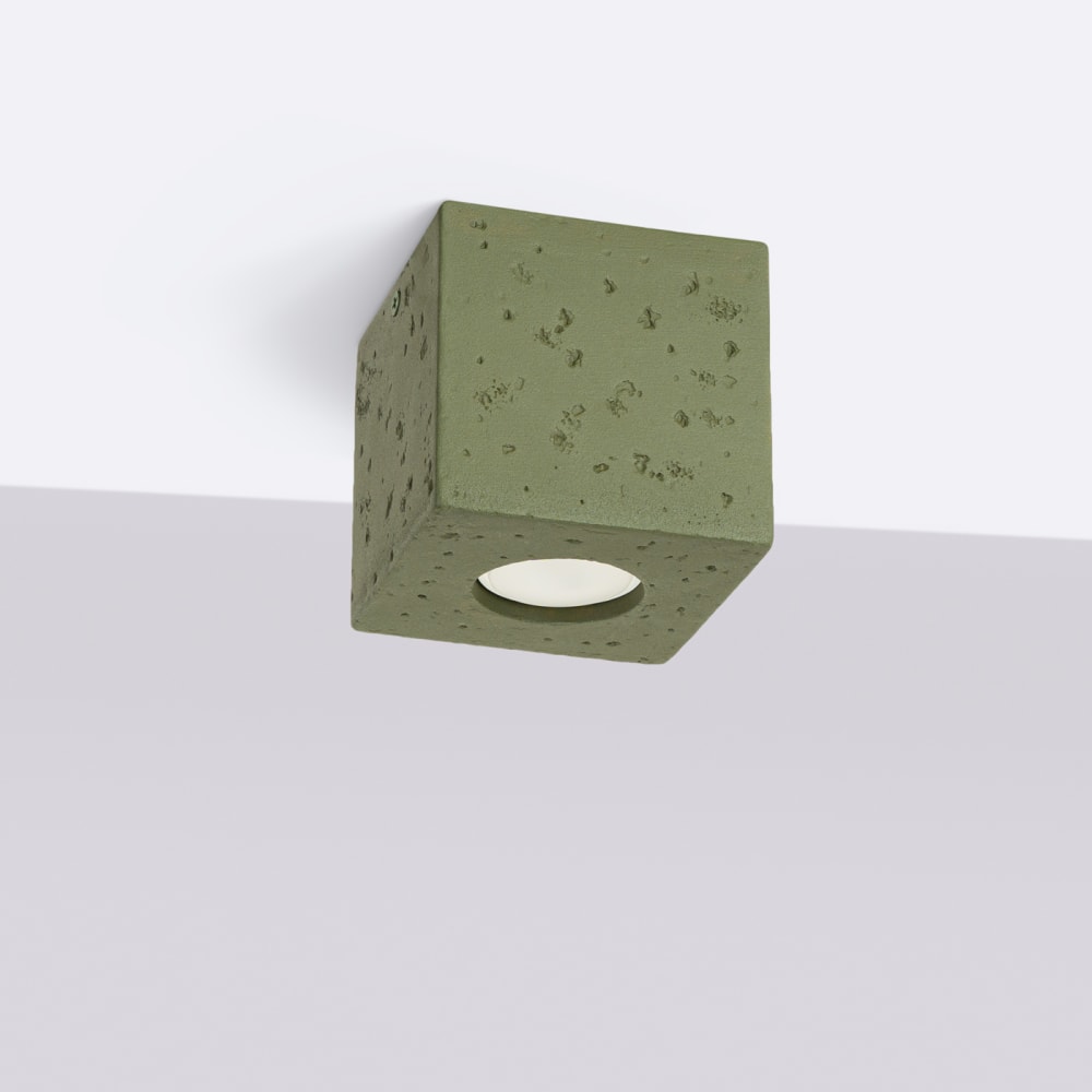 Plafonnier béton vert olive h 10 cm — vue 3