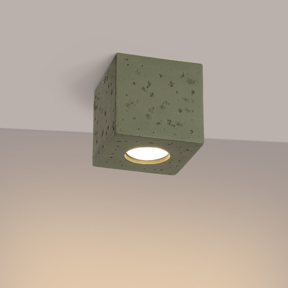 Plafonnier béton vert olive h 10 cm — vue 4