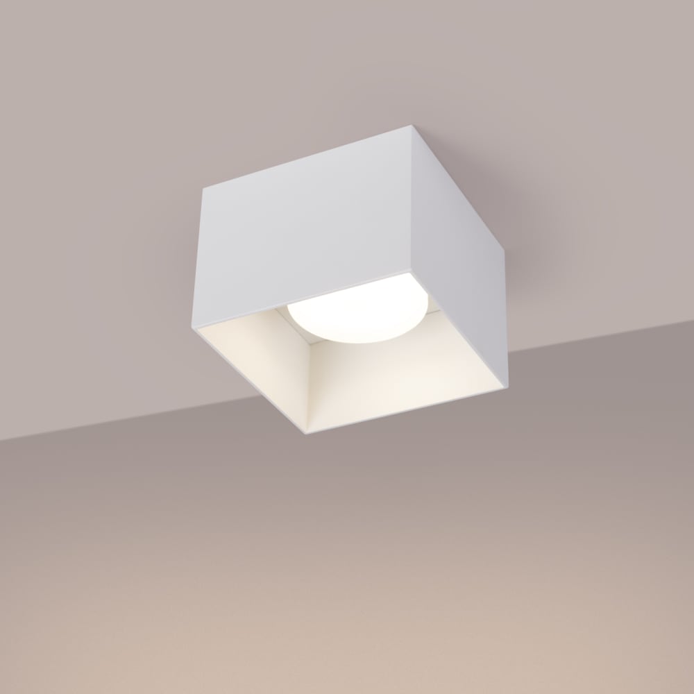 Plafonnier aluminium blanc h 10 cm — vue 3