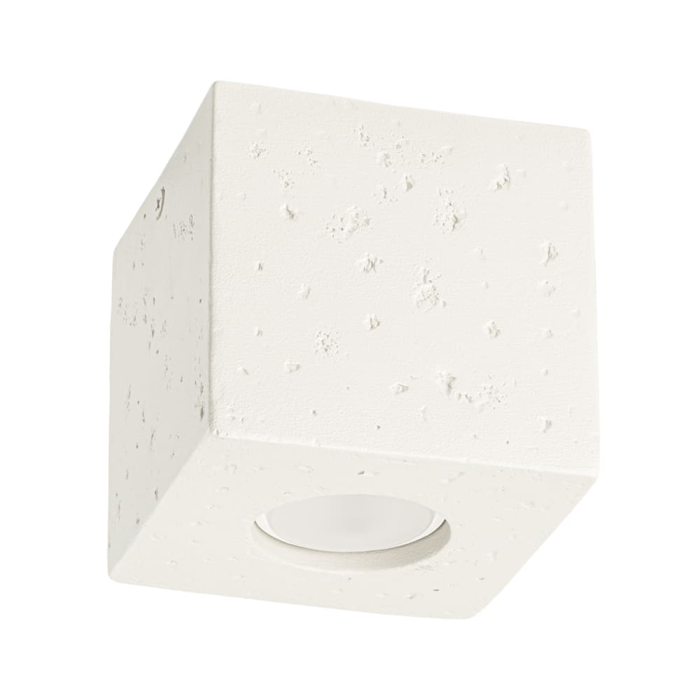 Plafonnier béton beige H 10 cm