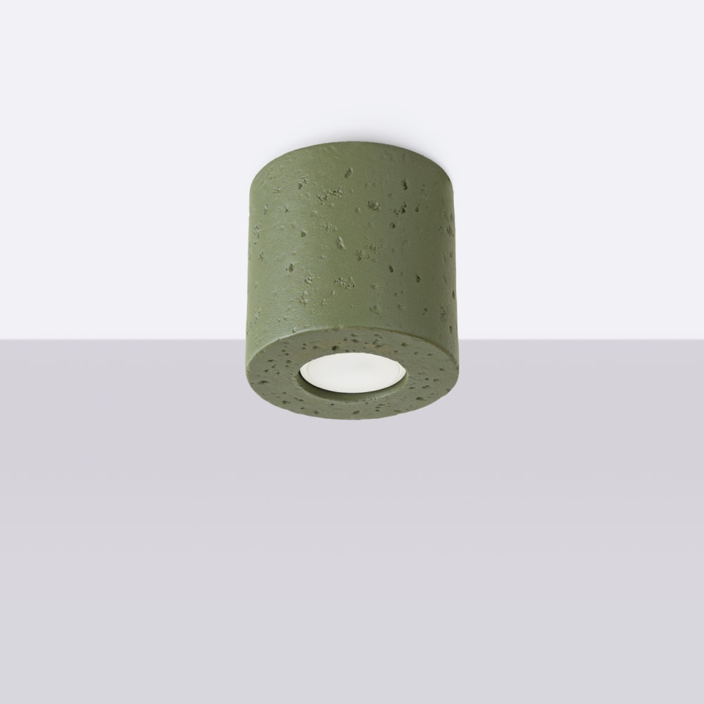 Plafonnier béton vert olive h 10 cm — vue 3