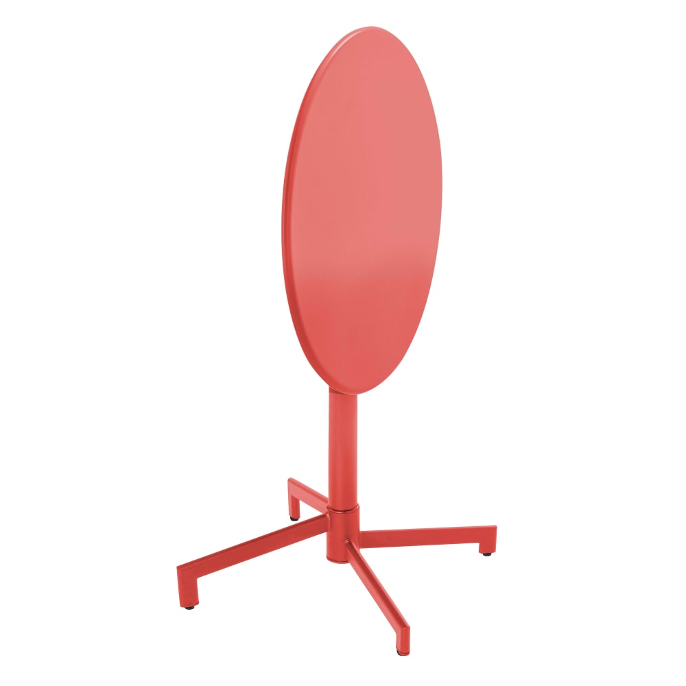 Table de jardin ronde bistrot avec plateau rabattable 70 cm rouge