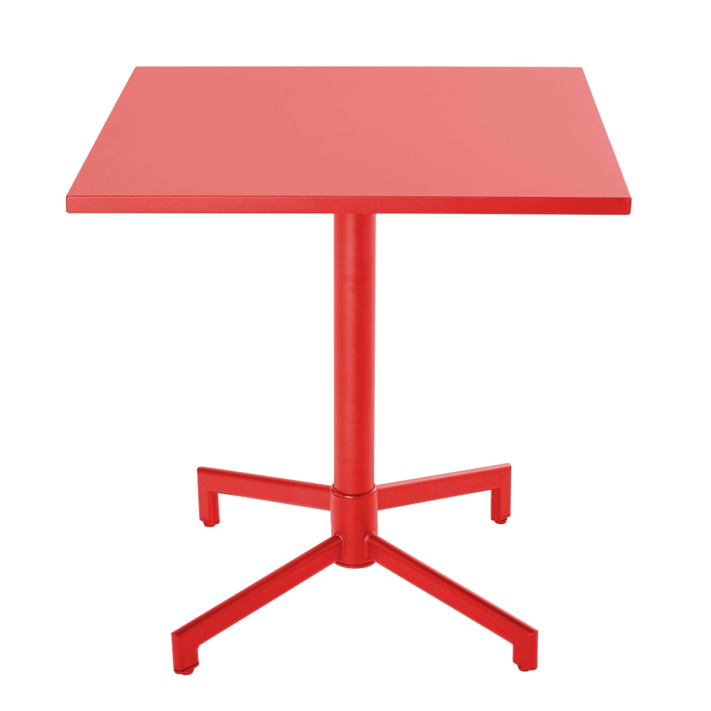 Table de jardin carrée bistrot avec plateau rabattable 70 cm rouge