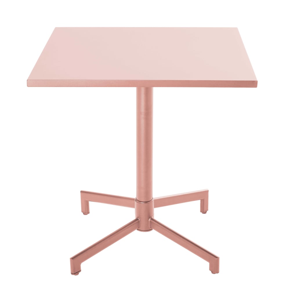 Table de jardin bistrot avec plateau rabattable 70 cm rose poudré