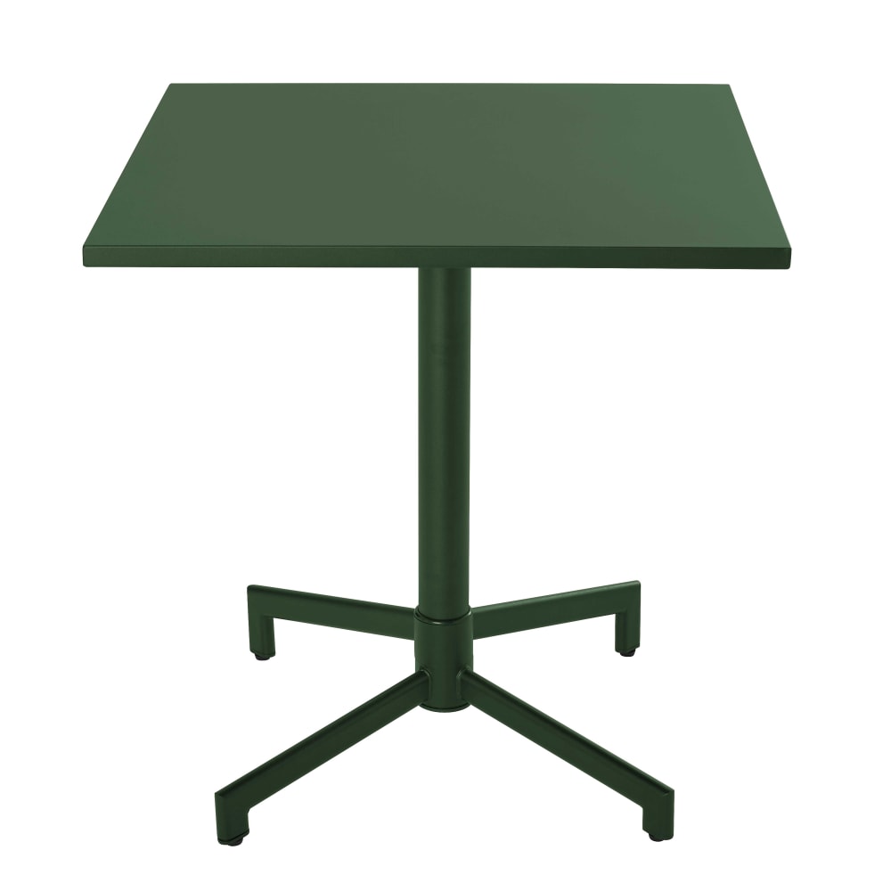 Table de jardin carrée bistrot plateau rabattable 70 cm vert forêt