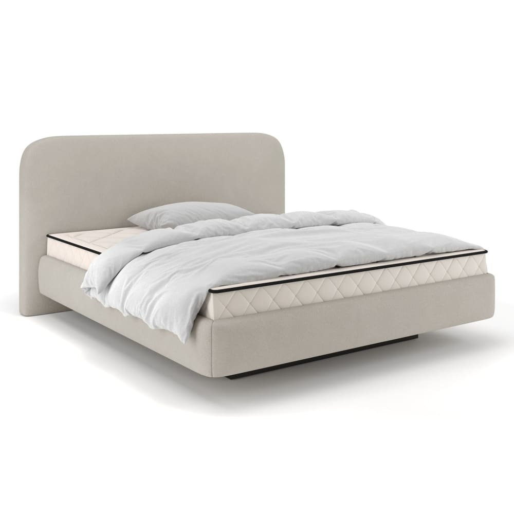 Selsey Polsterbett 140x200 mit Bettkasten und Matratze, Chenille, greige style modern Taupe Stoff
