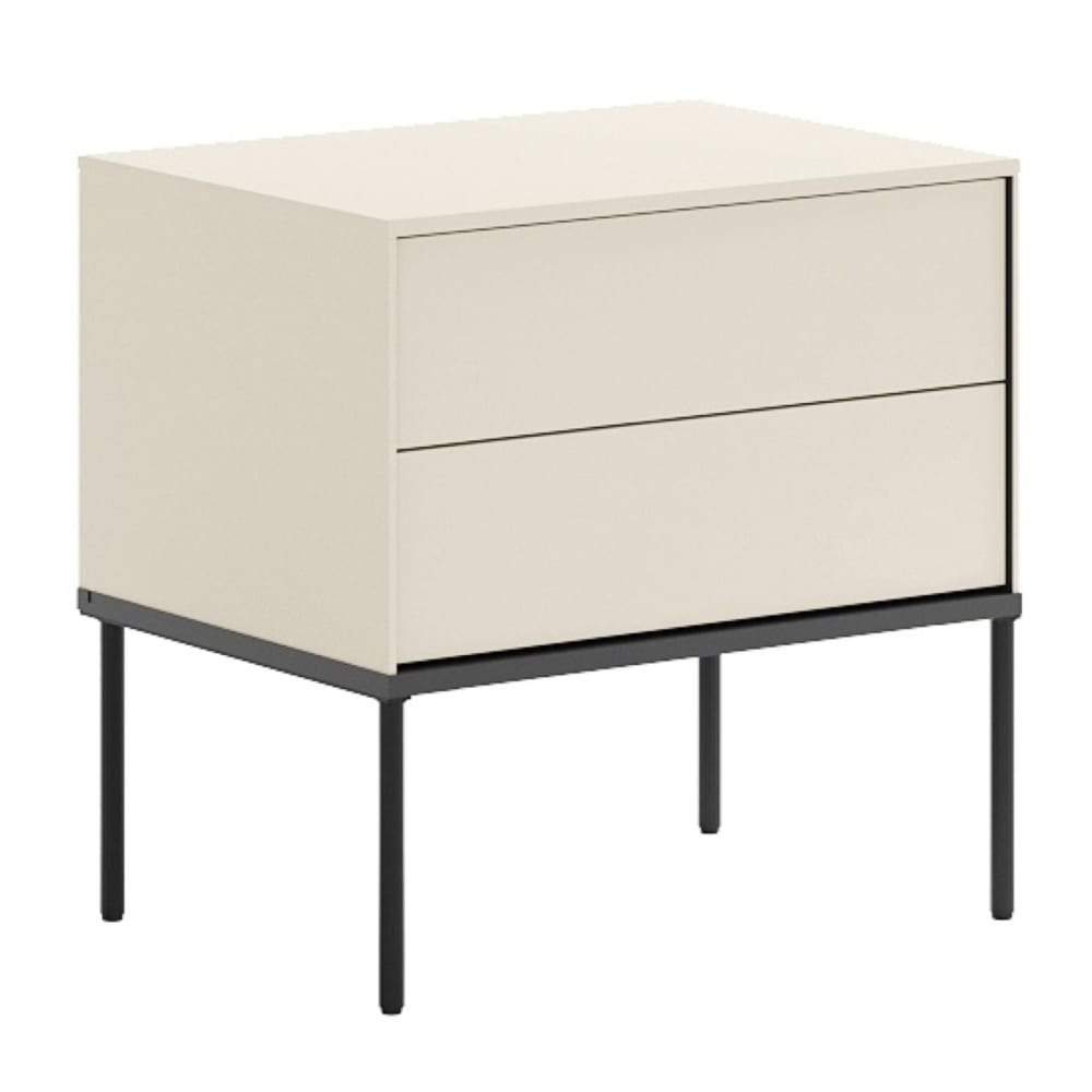 Table de chevet avec deux tiroirs, 56 cm, crème Table de chevet avec deux tiroirs, 56 cm, crème