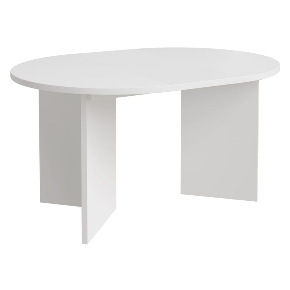 Table à manger extensible, ronde, 110–190 x 110 cm, Blanc