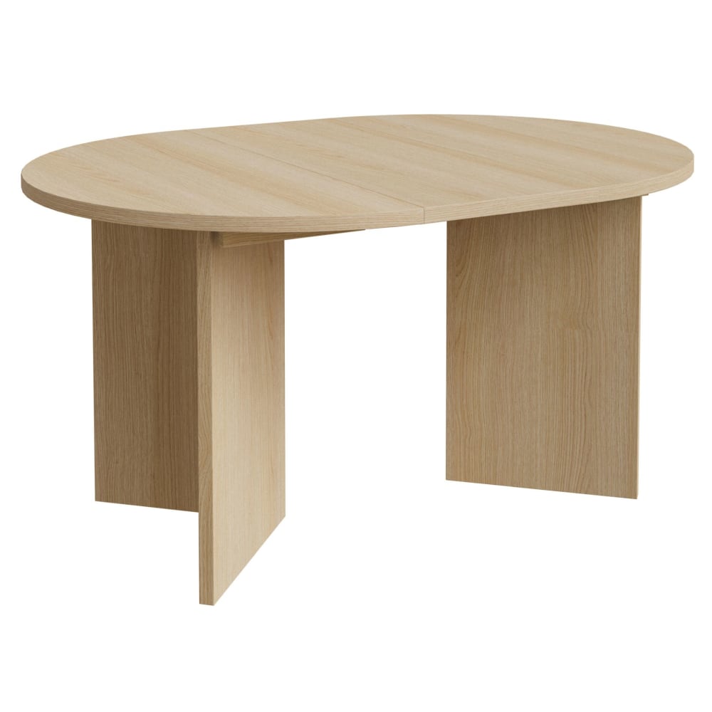Table à manger extensible, ronde, 110–190 x 110 cm, aspect chêne