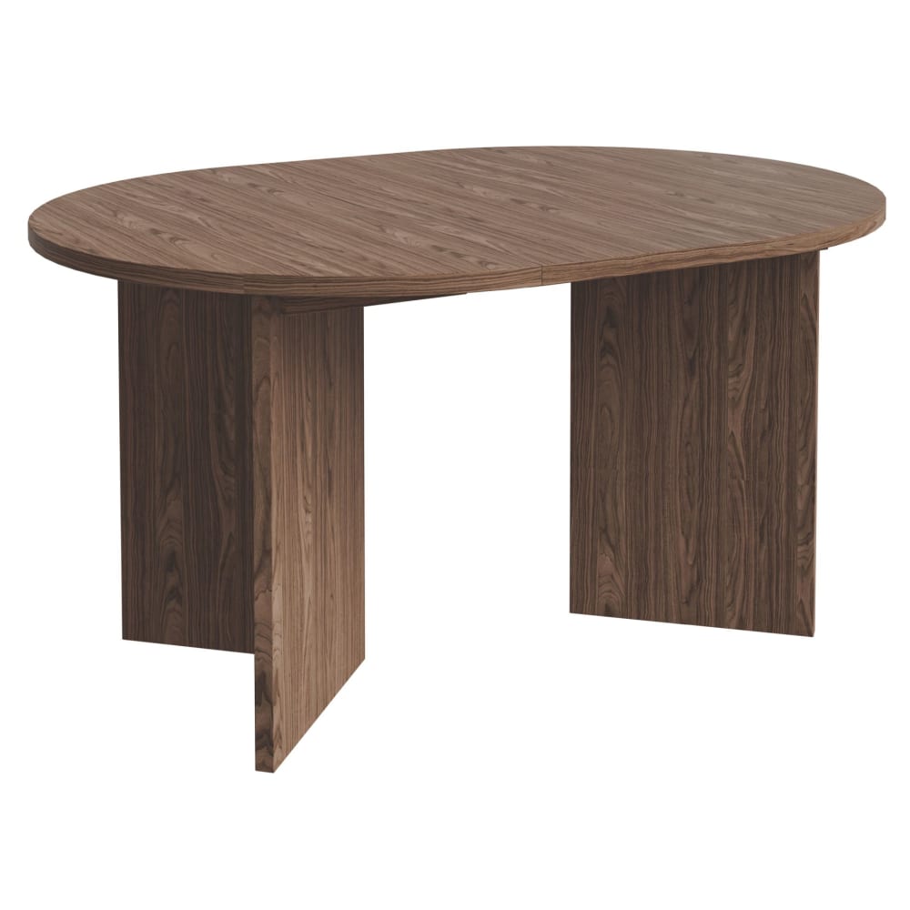 Table à manger extensible, ronde, 110–190 x 110 cm, aspect noyer