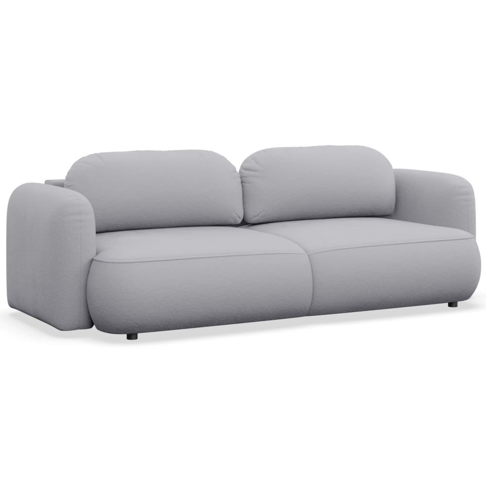 Canapé convertible 3 places en tissu chenille, gris clair