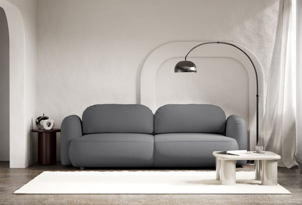 3-Sitzer Schlafsofa mit Chenille-Bezug, Grau - Maisons Du Monde