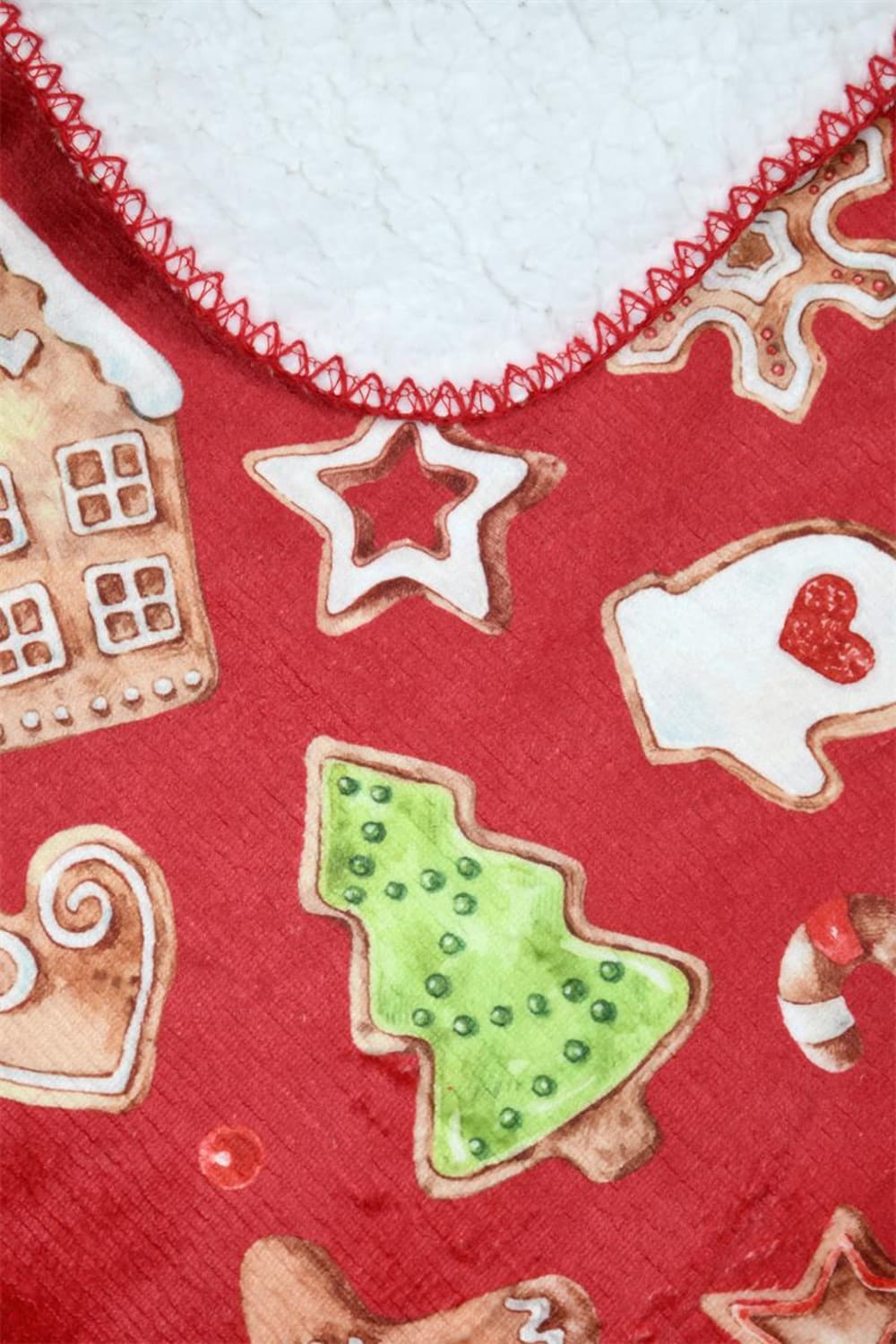Stof Weihnachtsdecke aus Polyester, 130 x 160 cm, rot - Pes - Polyester