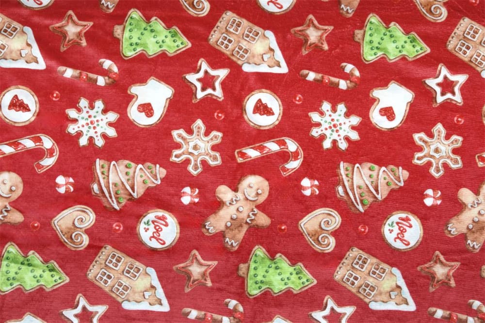Weihnachtsdecke aus Polyester, 130 x 160 cm, rot - Maisons Du