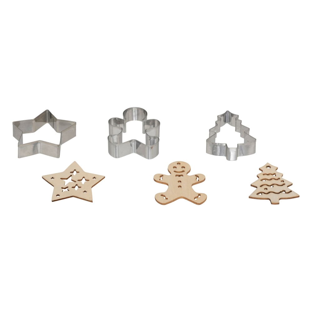 5five Simply Smart 3er-Set Weihnachtsausstechformen, Edelstahl, 7,8 x 6,3 x 2 cm, silber - Edelstahl