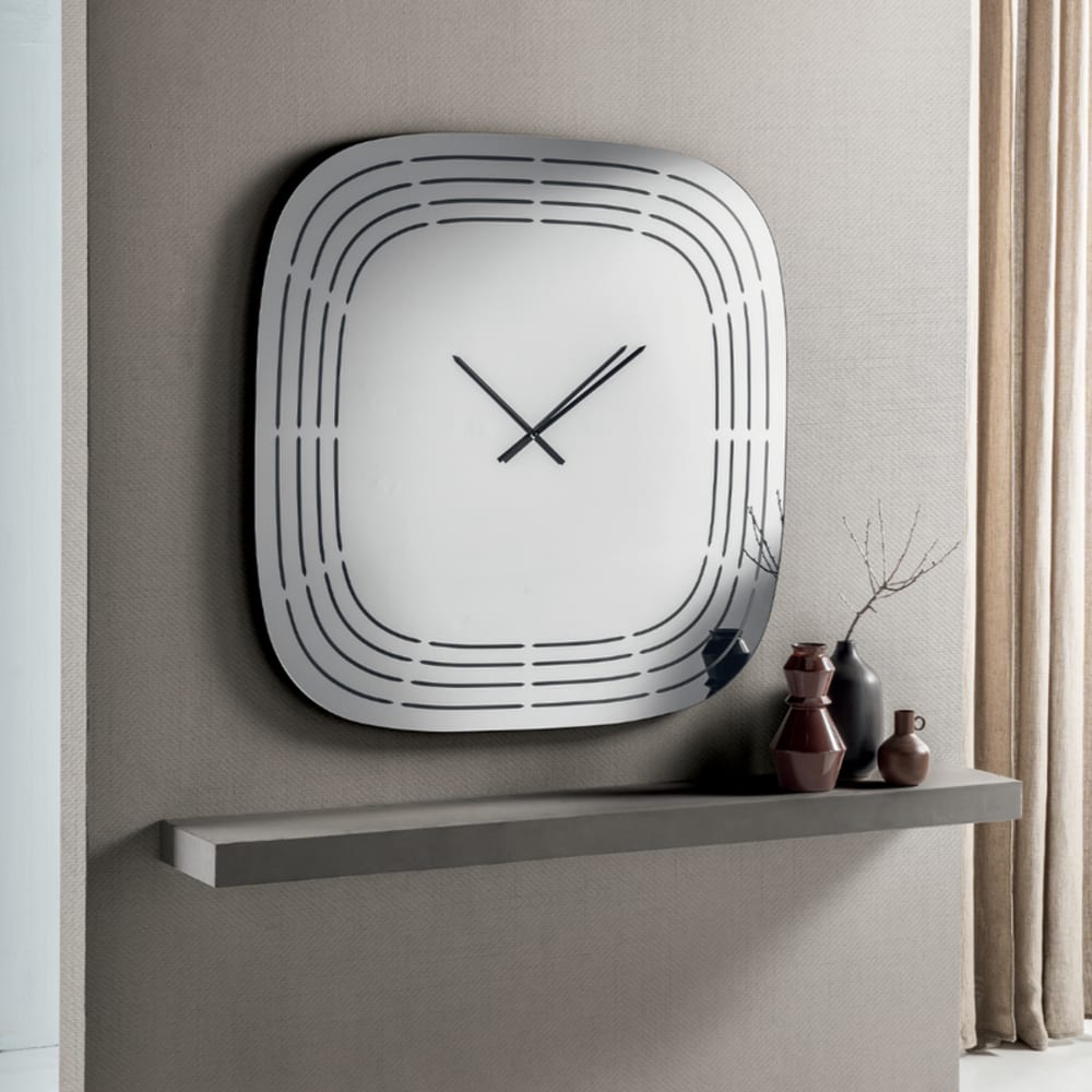 Horloge murale en verre miroir argenté, 120 x 120 cm - Maisons du Monde