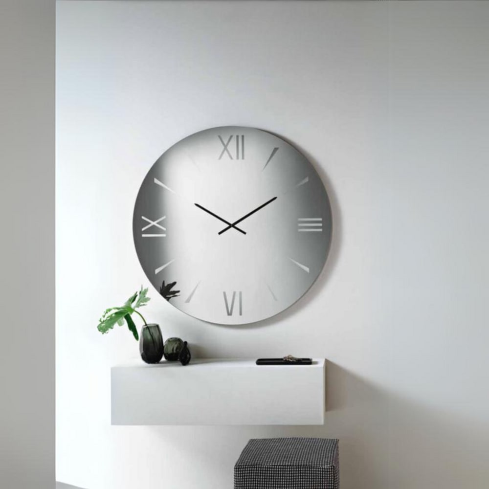 Horloge murale en verre miroir gris diamêtre 90 cm - Maisons du Monde