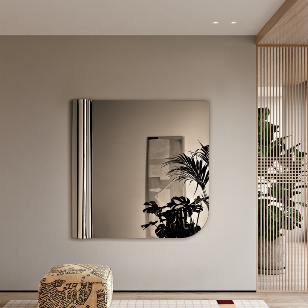 Miroir couleur bronze décoré, 180 x 180 cm