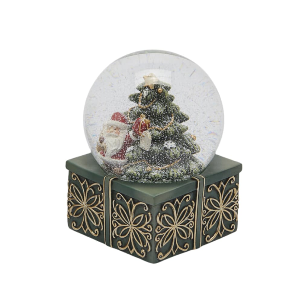 Boîte à musique sphérique à eau avec Père Noël 9x14,5 cm